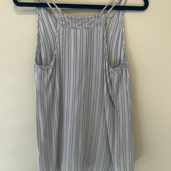 Baby Blue/White Striped Tank Top Size L - Picture 2 of 3